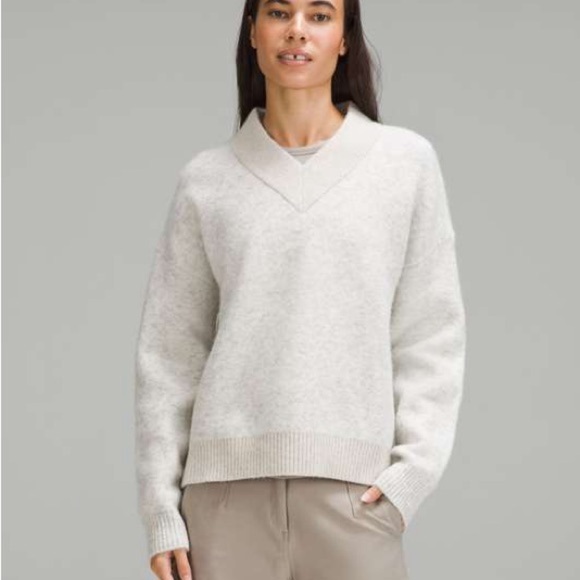 Lululemon Alpaca Wool-Blend V-Neck Sweater - Picture 1 of 10